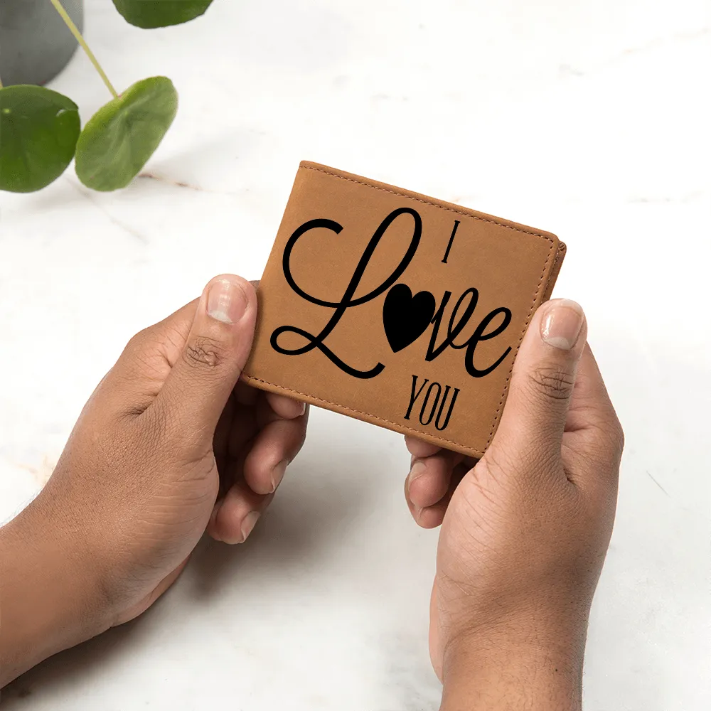 I Love You Graphic Genuine Leather Wallet