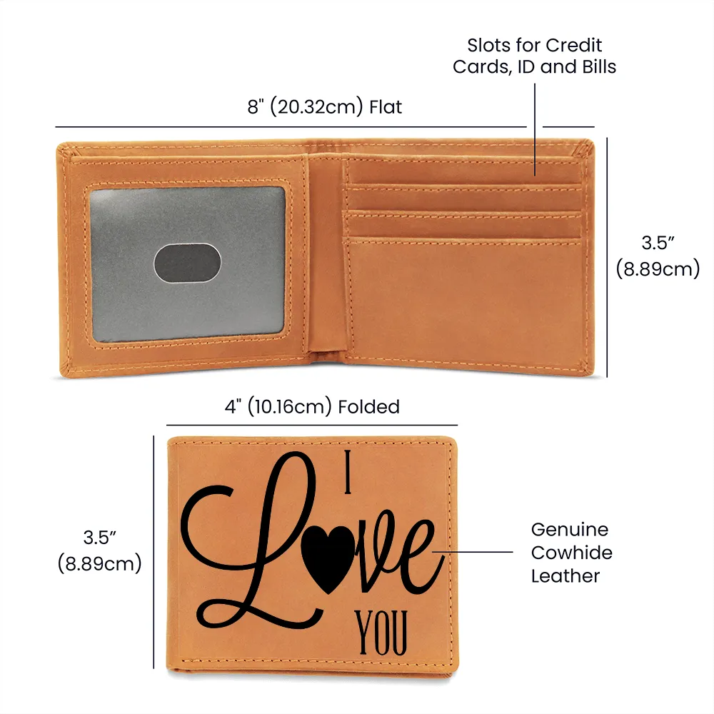 I Love You Graphic Genuine Leather Wallet
