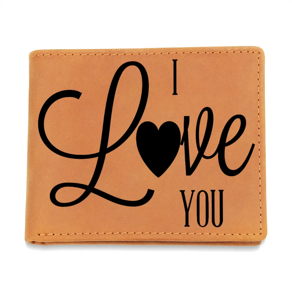 I Love You Graphic Genuine Leather Wallet