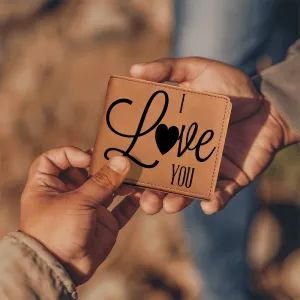 I Love You Graphic Genuine Leather Wallet