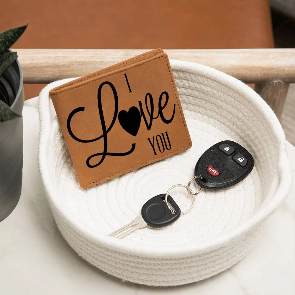 I Love You Graphic Genuine Leather Wallet