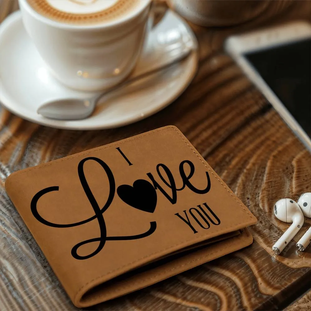 I Love You Graphic Genuine Leather Wallet
