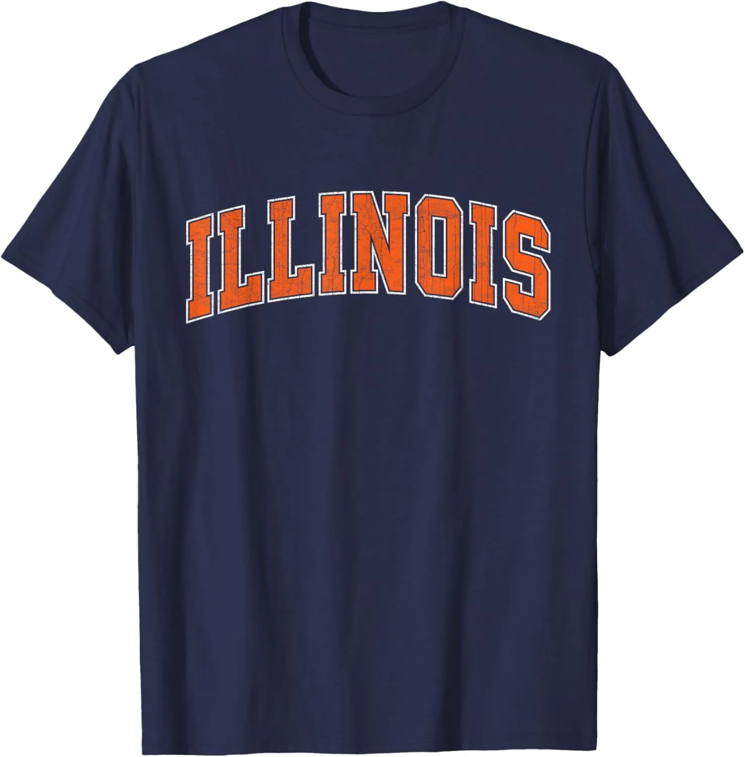 Illinois IL Vintage Athletic Sports Design Orange Style T-Shirt