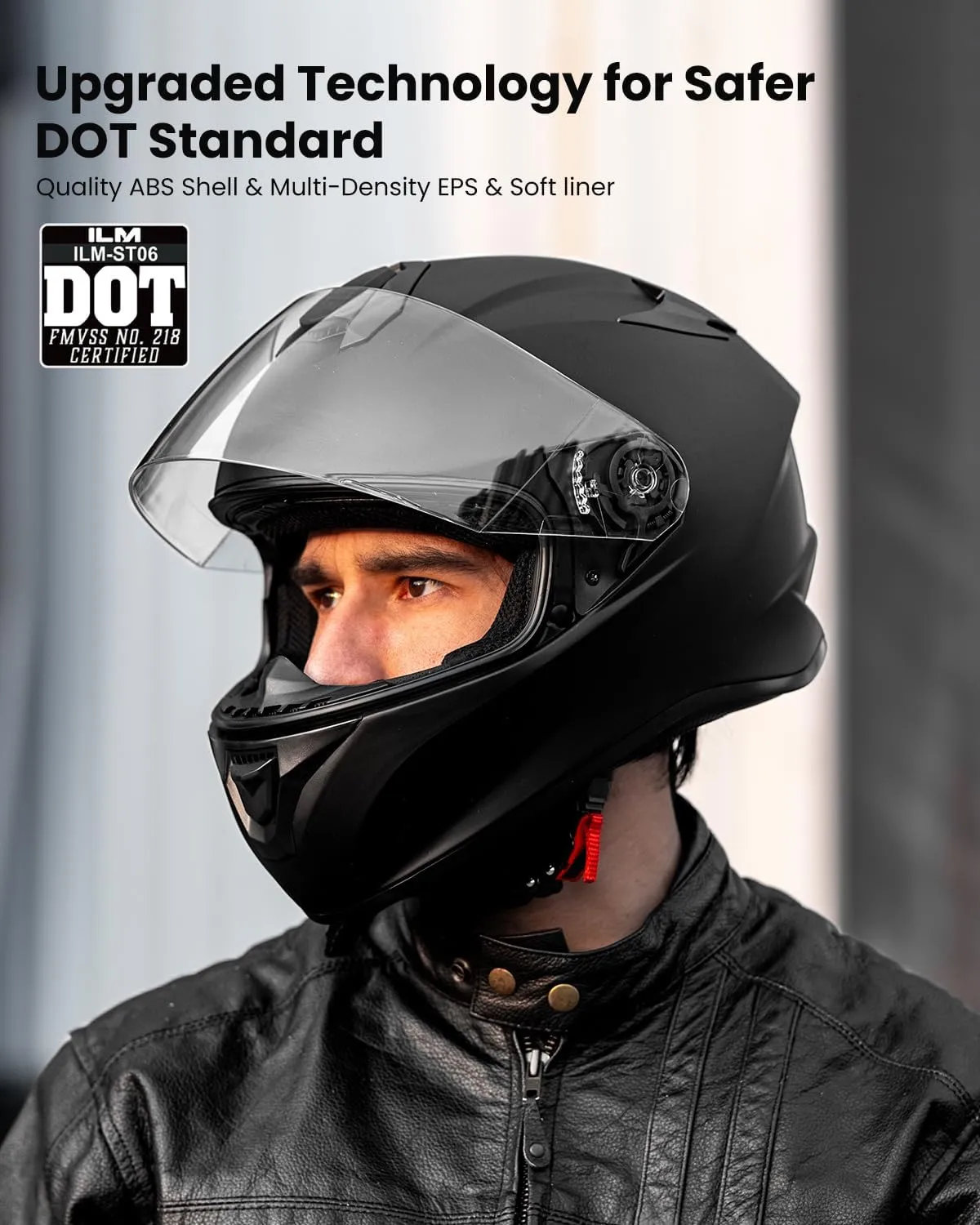 ILM Full Face Motorcycle Street Bike Helmet with Enlarged Air Vents, Free Replacement Visor for Men Women DOT Approved Model ST-06 (Matte Black, Small)