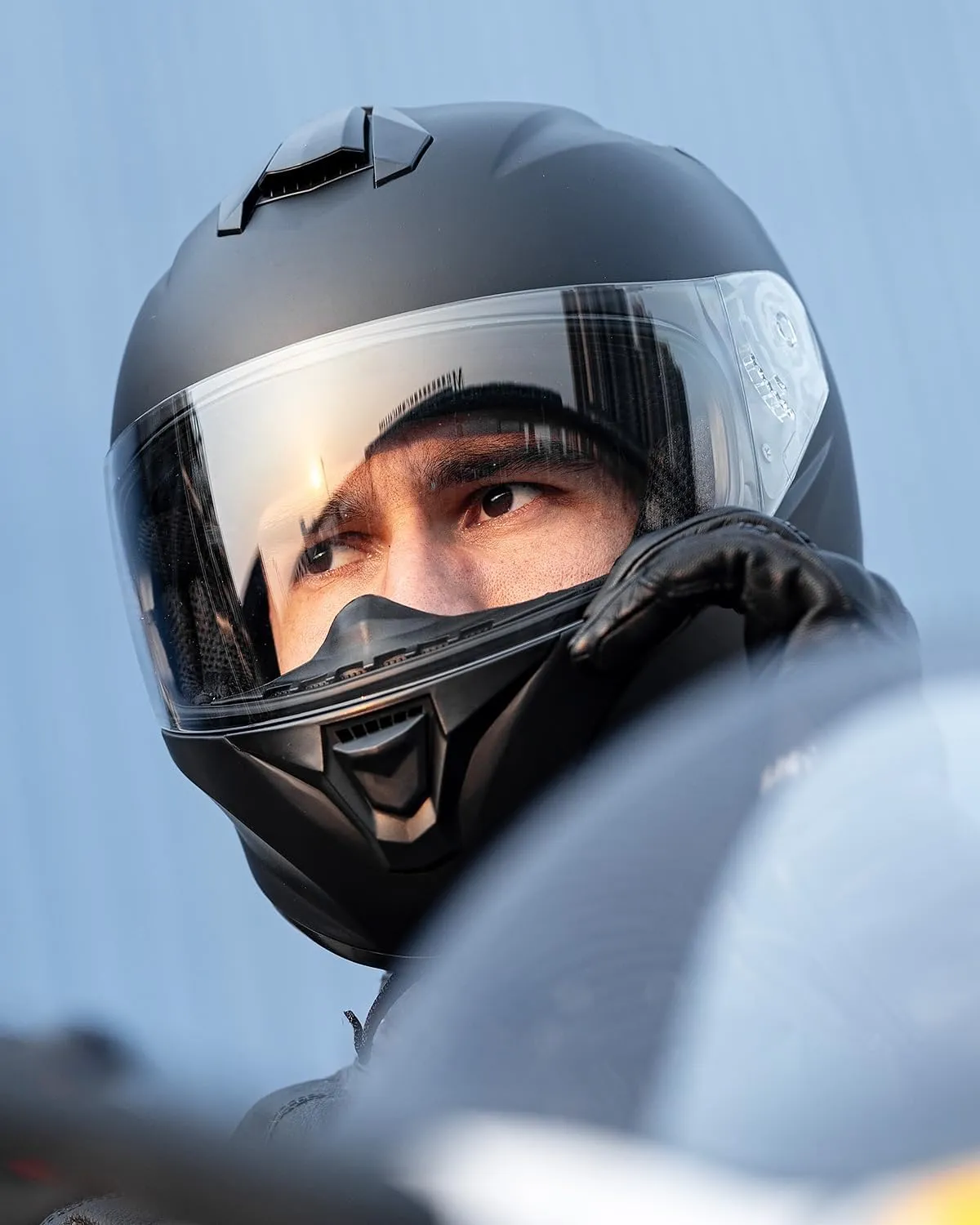 ILM Full Face Motorcycle Street Bike Helmet with Enlarged Air Vents, Free Replacement Visor for Men Women DOT Approved Model ST-06 (Matte Black, Small)