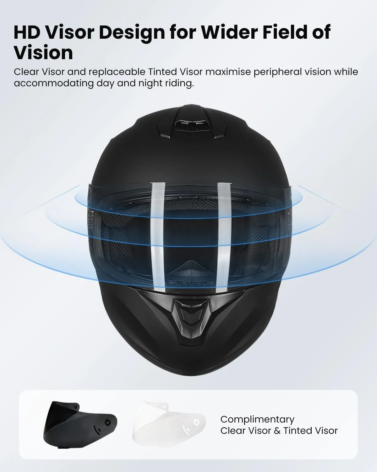 ILM Full Face Motorcycle Street Bike Helmet with Enlarged Air Vents, Free Replacement Visor for Men Women DOT Approved Model ST-06 (Matte Black, Small)