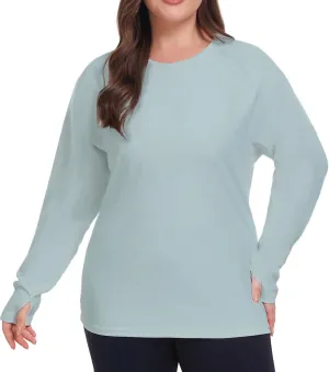 Inno UPF 50  Plus Size Workout Shirt for Women Long Sleeves Moisture Wicking Tshirt Running Hiking Sports Tops