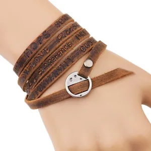 Inspirational Multi-layer Genuine Leather Bracelet