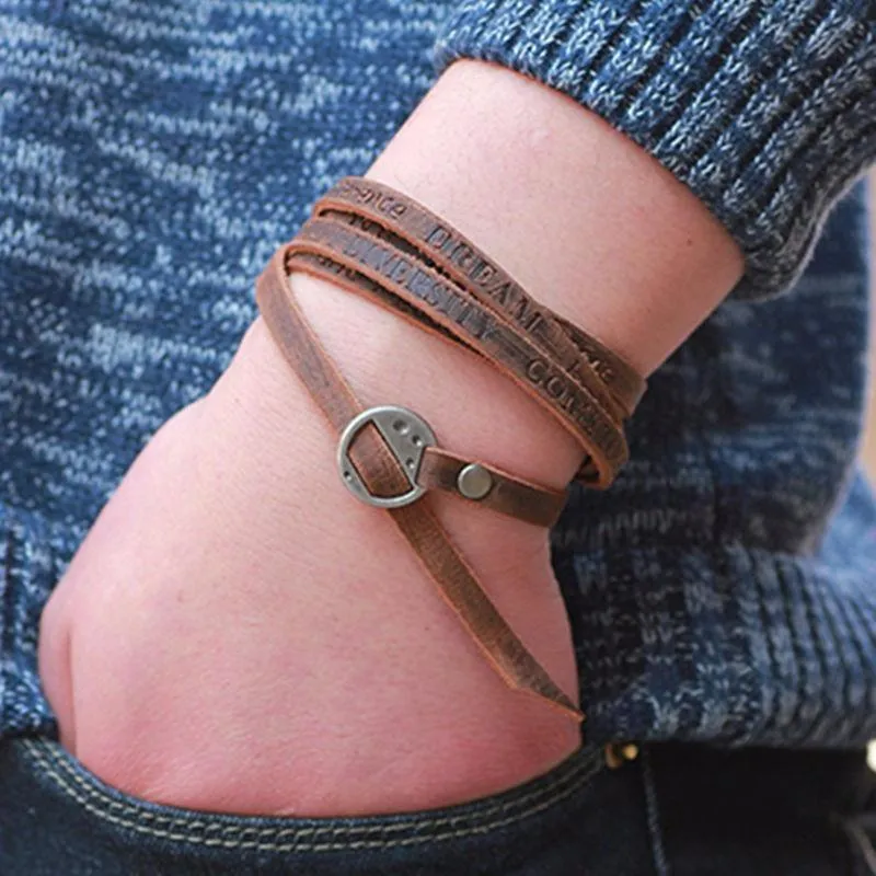 Inspirational Multi-layer Genuine Leather Bracelet