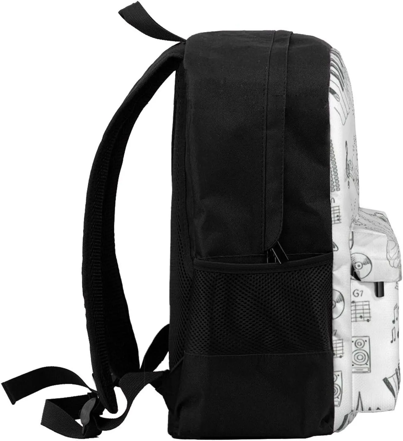 Instruments Performers Notes And Little Birds Print Storage Bag, Shoulder Bag, Leisure Bag, Large Capacity Leisure Travel Shoulder Bag