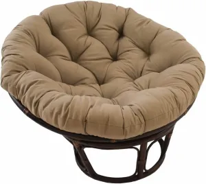 International Caravan Furniture Piece 42-Inch Rattan Papasan Chair with Solid Twill Cushion