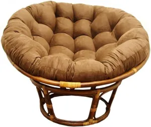 International Caravan Furniture Piece Rattan 42-Inch Papasan Chair with Micro Suede Cushion