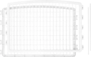 IRIS USA Dog Playpen Add-On Panels, 2-Panel 24" Pet Playpen, Puppy Playpen, Foldable, Customizable, White