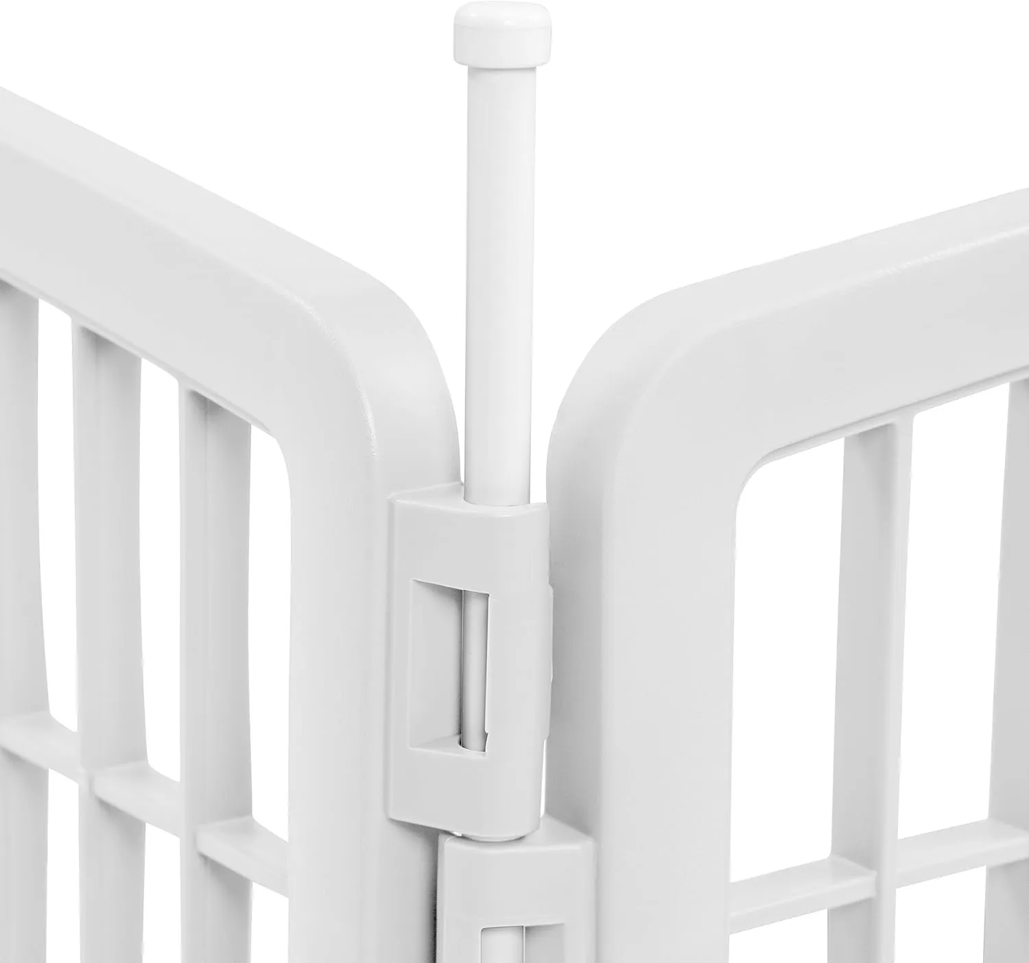 IRIS USA Dog Playpen Add-On Panels, 2-Panel 24" Pet Playpen, Puppy Playpen, Foldable, Customizable, White