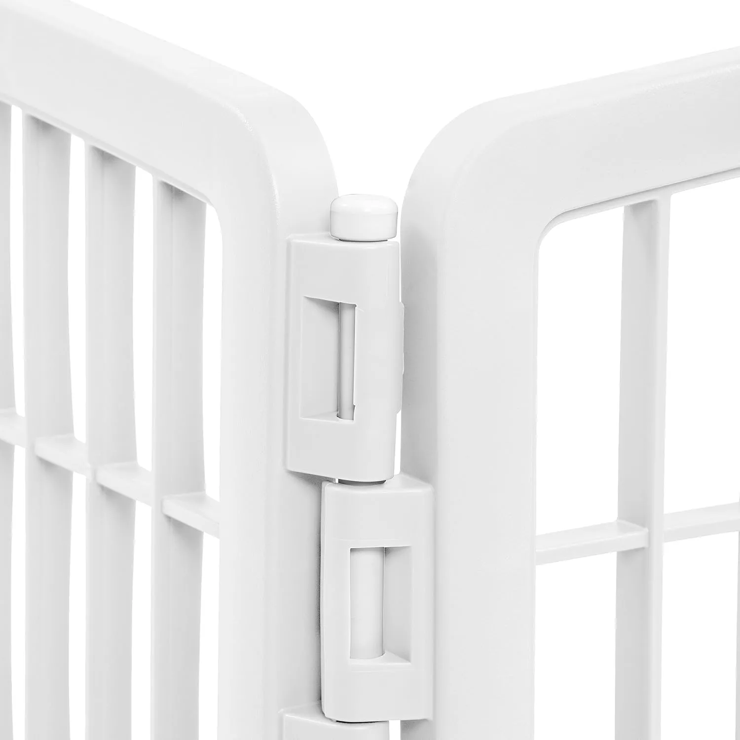 IRIS USA Dog Playpen Add-On Panels, 2-Panel 24" Pet Playpen, Puppy Playpen, Foldable, Customizable, White