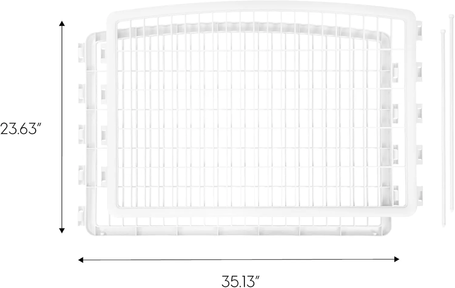 IRIS USA Dog Playpen Add-On Panels, 2-Panel 24" Pet Playpen, Puppy Playpen, Foldable, Customizable, White