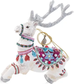 Jay Strongwater Cupid Reindeer Glass Ornament, Santa's Reindeer Collection