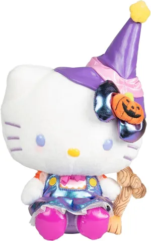 Jazwares Hello Kitty and Friends, 8-Inch Hello Kitty Halloween Plush Wearing a Witch Costume - Officially Licensed Sanrio Product from Ages 6 