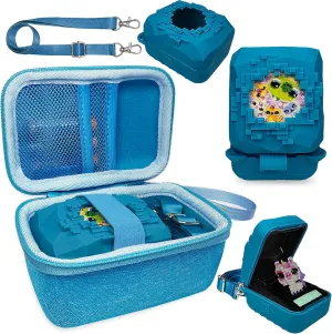 JCHPINE Hard Carrying Case and Silicone Cover for Bitzee Magicals Interactive Toy Digital Pet, Accessories Case for Bitzee Magicals Virtual Electronic Pets (Blue)