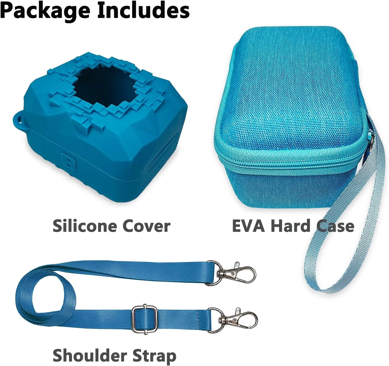 JCHPINE Hard Carrying Case and Silicone Cover for Bitzee Magicals Interactive Toy Digital Pet, Accessories Case for Bitzee Magicals Virtual Electronic Pets (Blue)