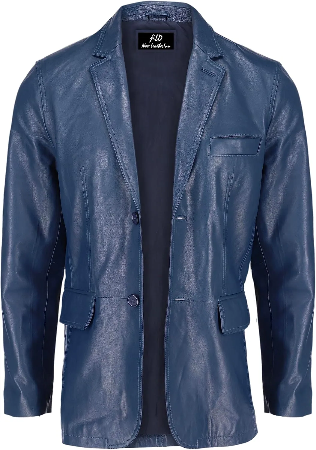Jild Lambskin Leather Jacket Men Casual Coat – Notched Collar Classic Bond’s Style Ultimate Leather Blazer for Men