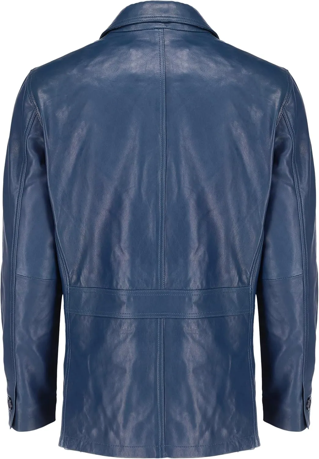 Jild Lambskin Leather Jacket Men Casual Coat – Notched Collar Classic Bond’s Style Ultimate Leather Blazer for Men