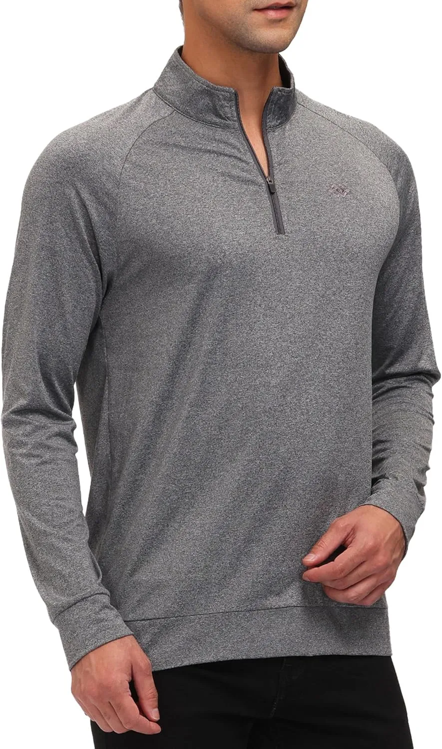 JINSHI Mens Long Sleeve Quarter Zip Pullover Stand Collar Active Golf Polo Shirt 1/4 Zipper Fleece Lining Workout Top