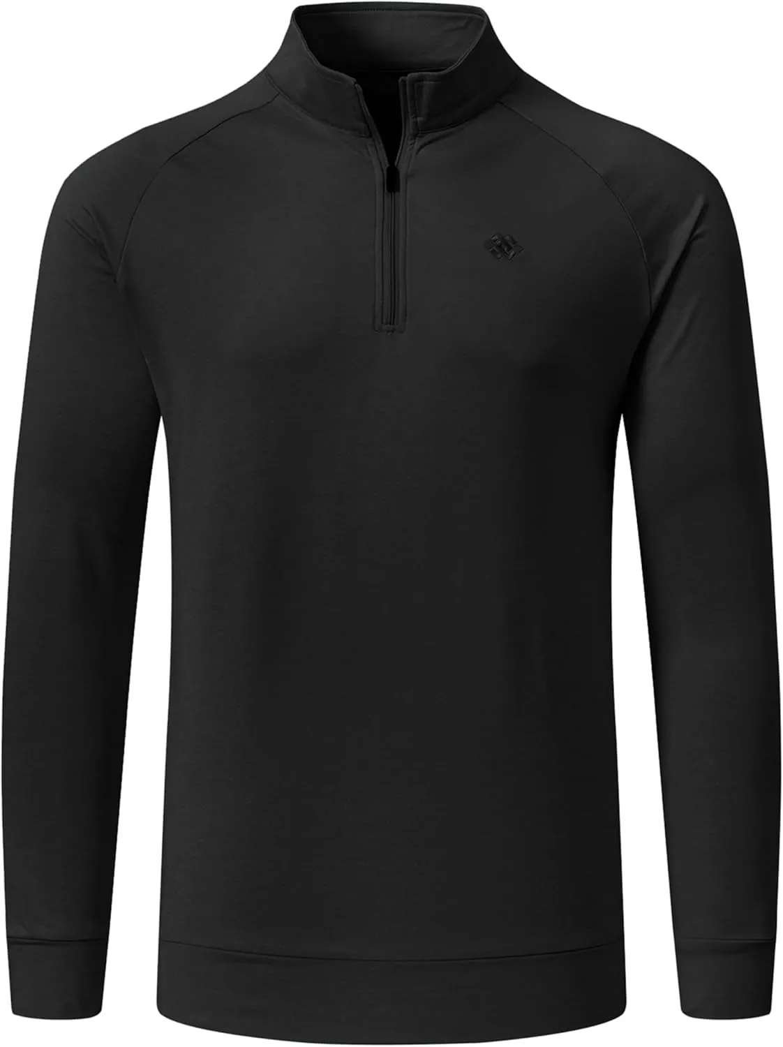JINSHI Mens Long Sleeve Quarter Zip Pullover Stand Collar Active Golf Polo Shirt 1/4 Zipper Fleece Lining Workout Top