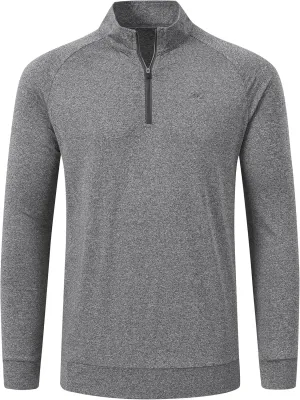 JINSHI Mens Long Sleeve Quarter Zip Pullover Stand Collar Active Golf Polo Shirt 1/4 Zipper Fleece Lining Workout Top