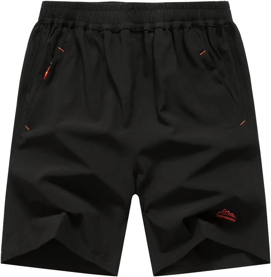 JINSHI Men's Outdoor Quick Dry Lightweight Sports Hiking Shorts Zipper Pockets