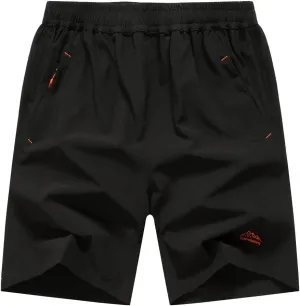 JINSHI Men's Outdoor Quick Dry Lightweight Sports Hiking Shorts Zipper Pockets