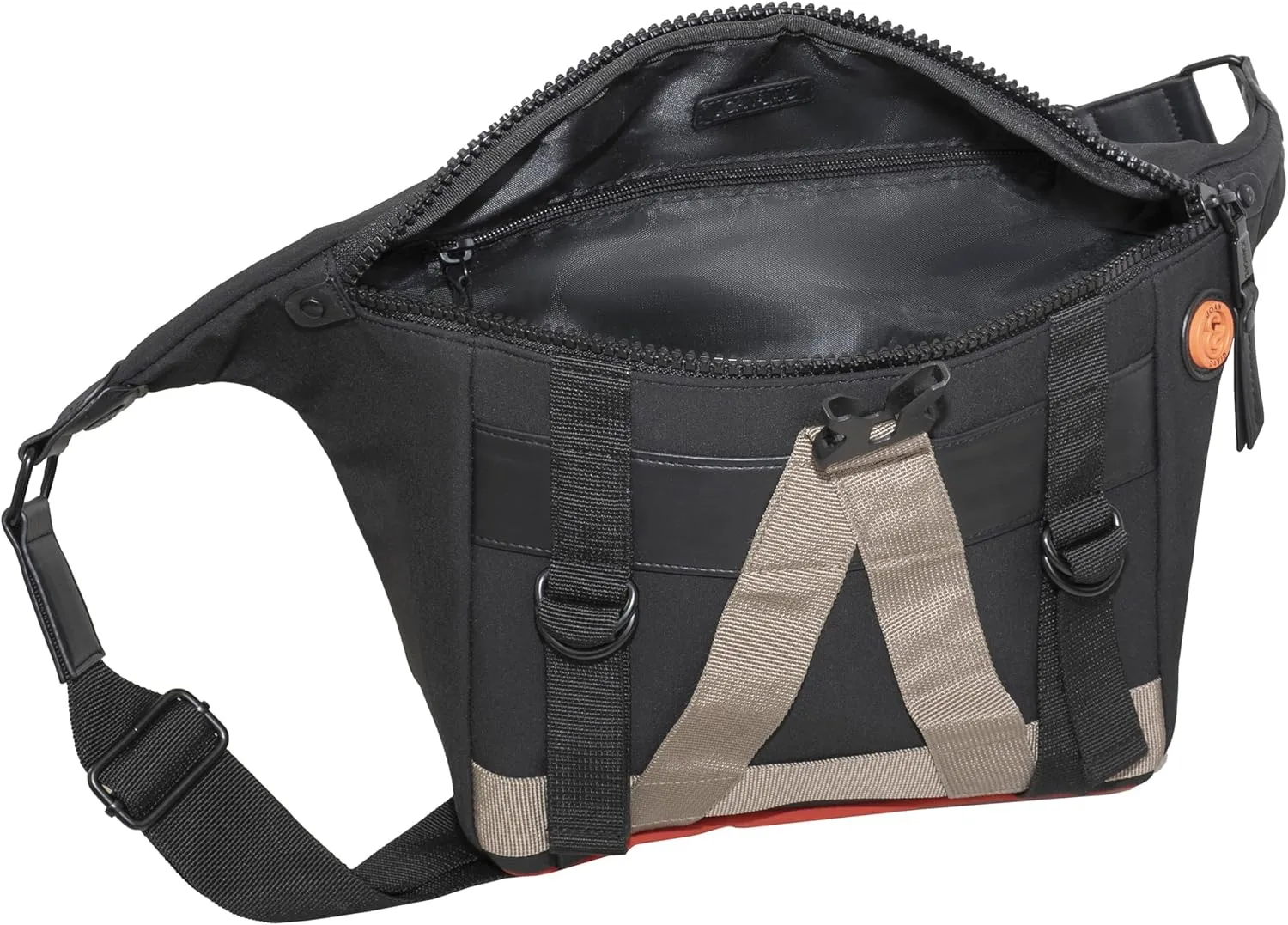 Joan & David 20 Inch Sport Nylon Travel Sling Pouch with Slip Pockets (Black/Multi)