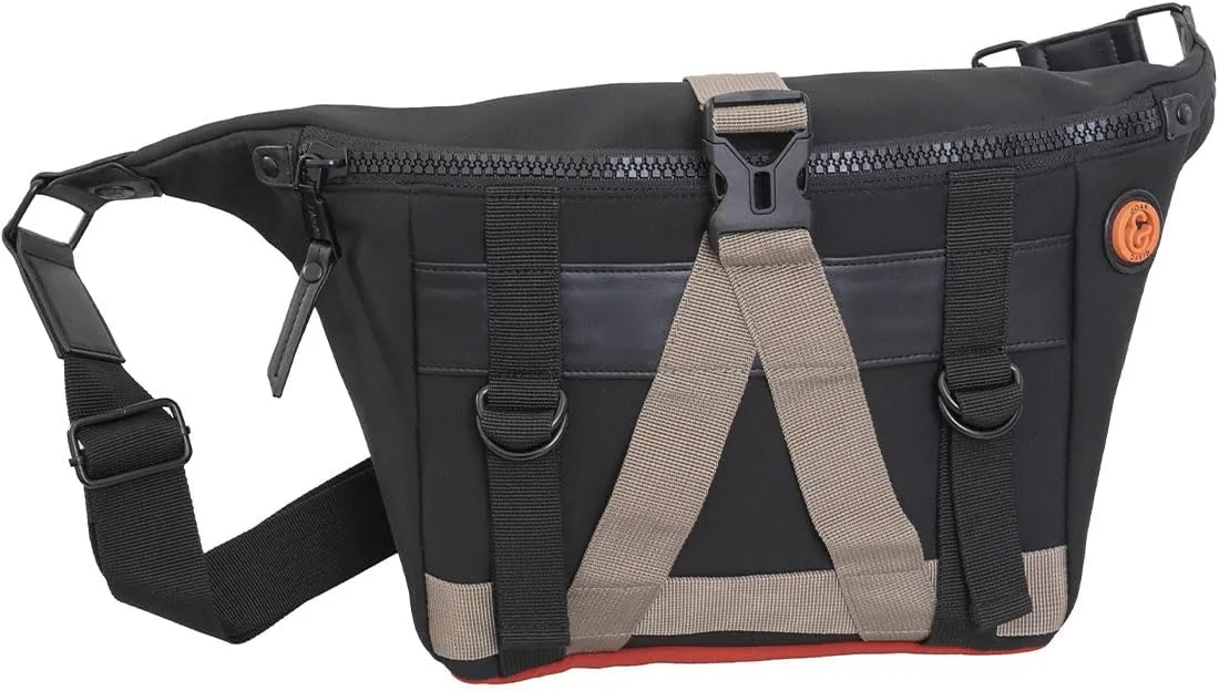 Joan & David 20 Inch Sport Nylon Travel Sling Pouch with Slip Pockets (Black/Multi)