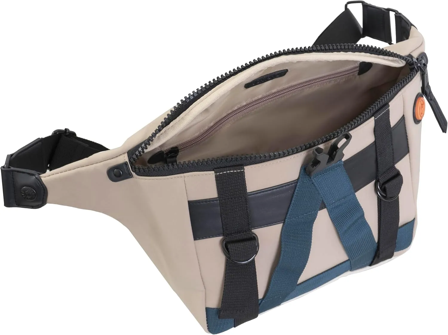 Joan & David 20 Inch Sport Nylon Travel Sling Pouch with Slip Pockets (Tan/Multi)