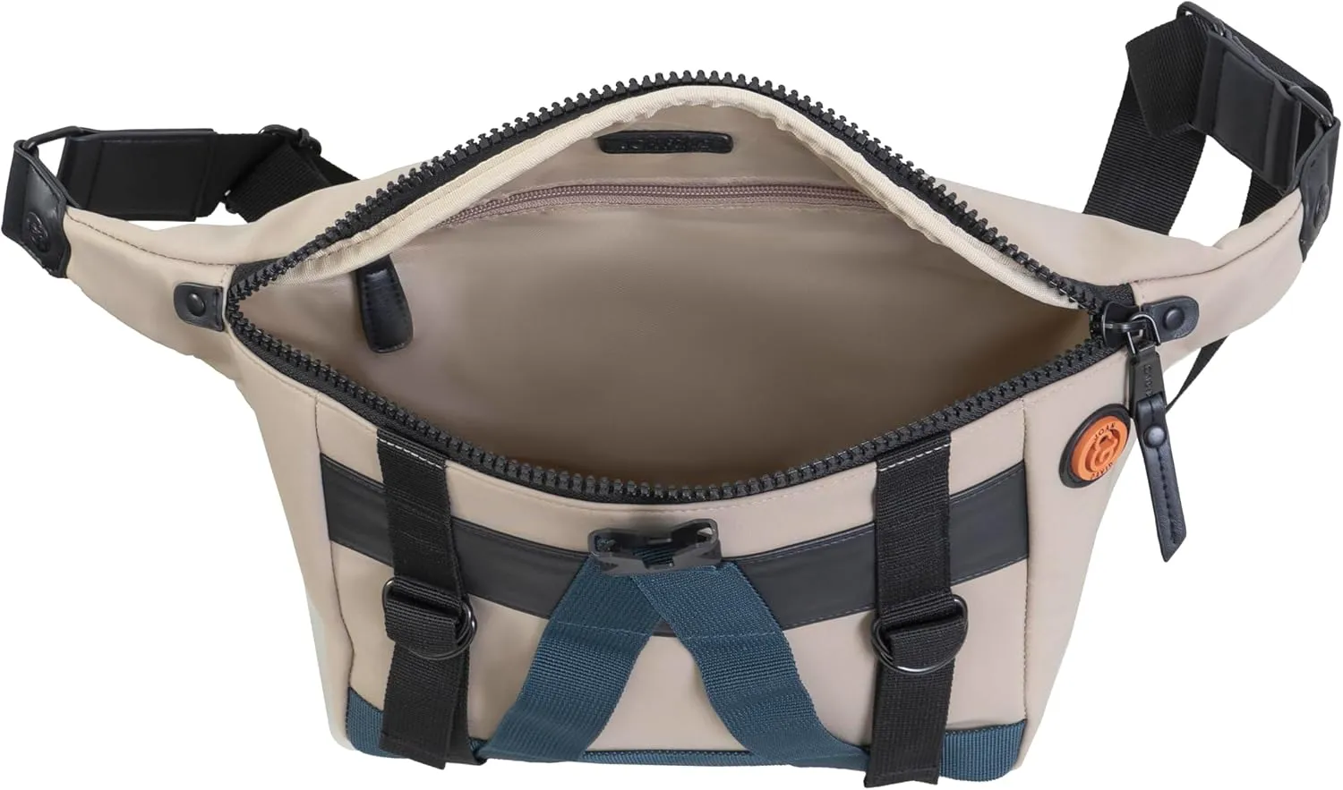 Joan & David 20 Inch Sport Nylon Travel Sling Pouch with Slip Pockets (Tan/Multi)