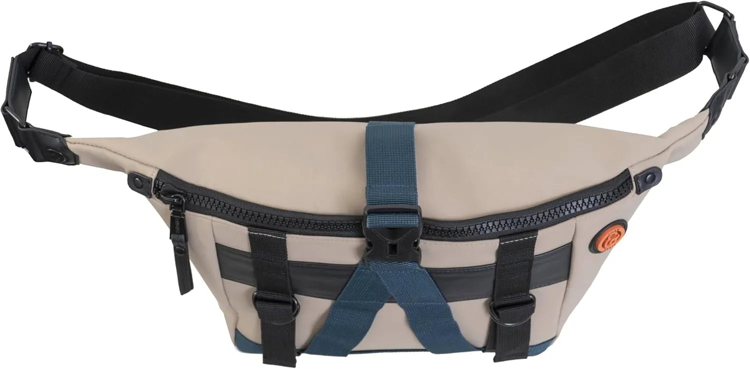 Joan & David 20 Inch Sport Nylon Travel Sling Pouch with Slip Pockets (Tan/Multi)