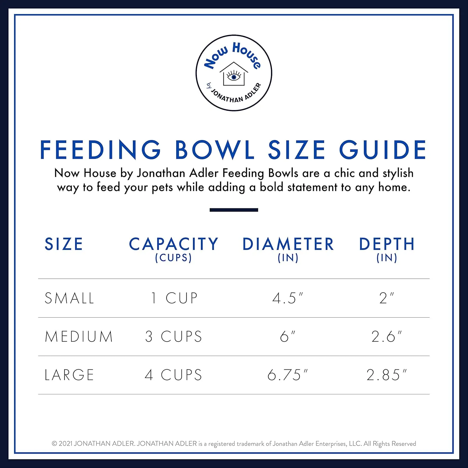 Jonathan Adler Duo Dog Bowl, Large | Ceramic Dog Food Bowl from Now House, Greek Key Design