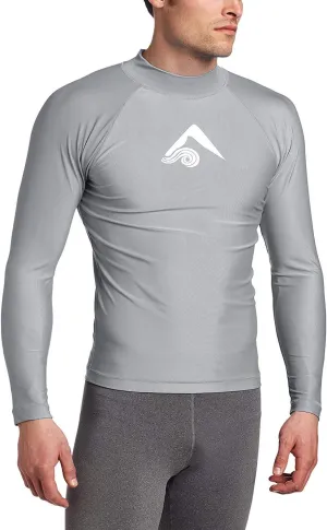 Kanu Surf Platinum Rashguard UPF 50  Sun Protection Long Sleeve Swim Shirts for Men-Premium Rash Guard for Men