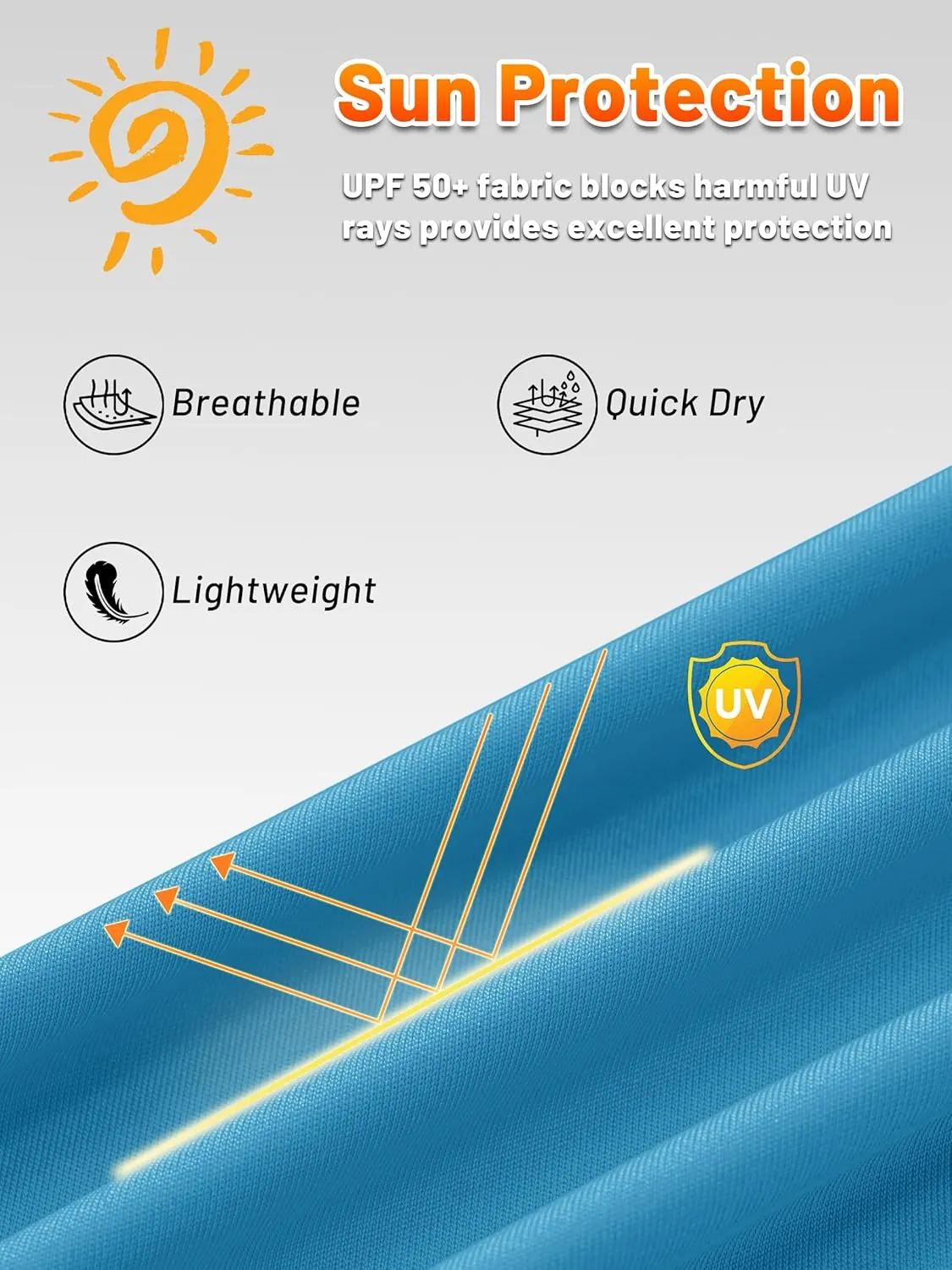 KEFITEVD Hoodies for Men UPF 50  Long Sleeve Rash Guard SPF Swim Fishing Lightweight Quick Dry UV Shirts