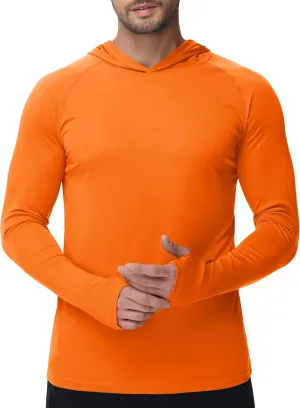 KEFITEVD Hoodies for Men UPF 50  Long Sleeve Rash Guard SPF Swim Fishing Lightweight Quick Dry UV Shirts