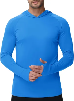 KEFITEVD Men's Sun Protection Hoodie Shirt UPF 50  Long Sleeve Rash Guard SPF Outdoor Fishing Lightweight Quick Dry UV Shirts