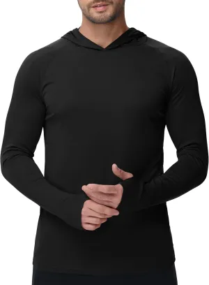 KEFITEVD Men's Sun Protection Hoodie Shirt UPF 50  Long Sleeve Rash Guard SPF Outdoor Fishing Lightweight Quick Dry UV Shirts