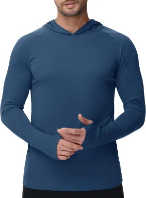 KEFITEVD Men's Sun Protection Hoodie Shirt UPF 50  Long Sleeve Rash Guard SPF Outdoor Fishing Lightweight Quick Dry UV Shirts