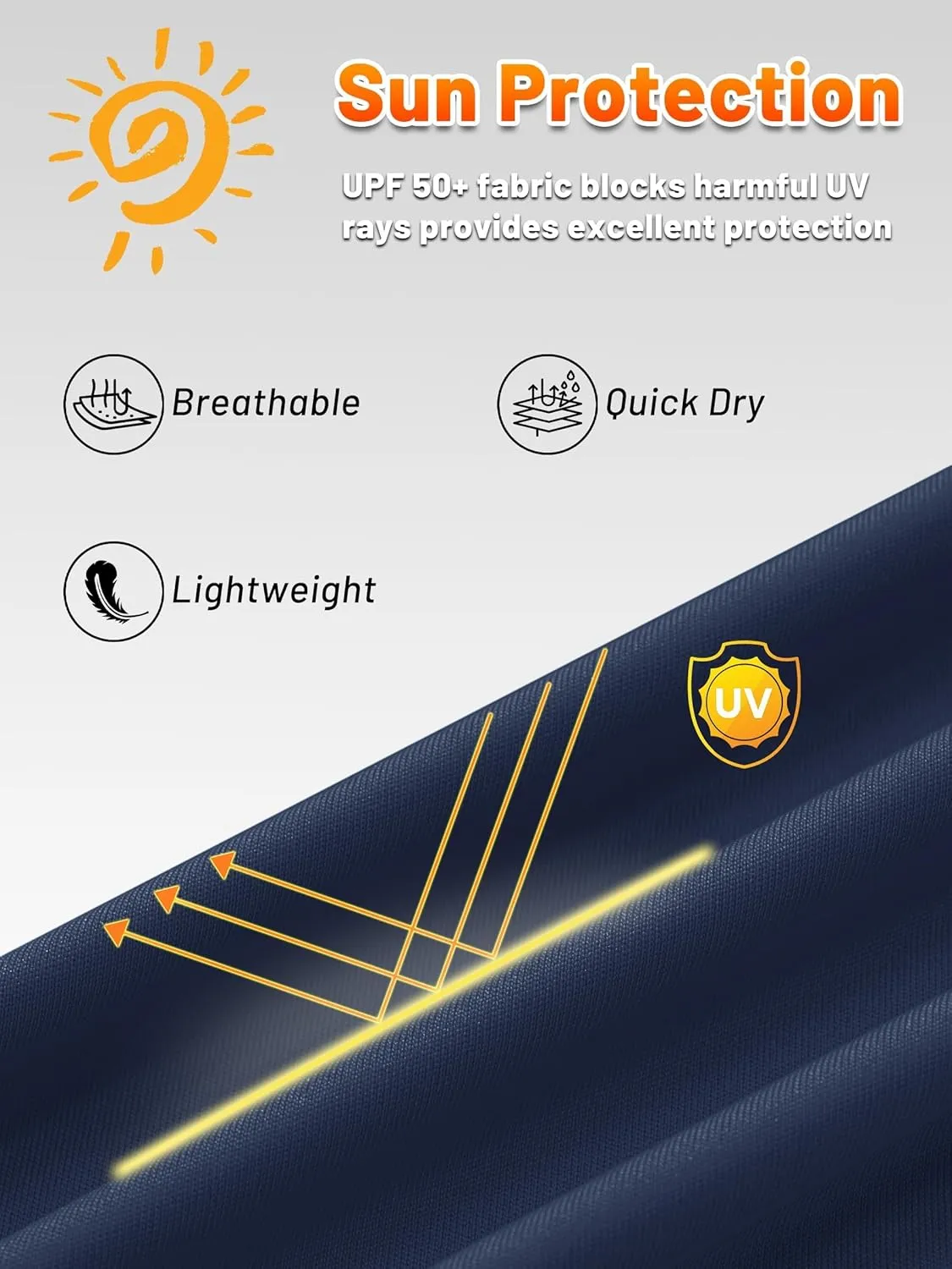 KEFITEVD Men's Sun Protection Hoodie UPF 50  Long Sleeve UV SPF Shirts Lightweight Quick Dry Hoodies Swimming Rash Guard