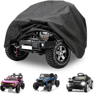 Kids Car Cover - Ride-On Car Truck Cover Waterproof, 420D Kids Ride on Toys with Adjustable Drawstring & Safety Buckles, Durable PU Coated Protection for Kids Electric Vehicles