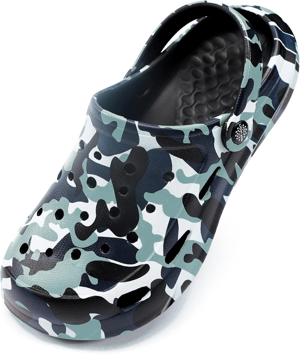 Kids Classic Camo Garden Clogs for Boys – Lightweight Adjustable Water Sandals with Non-Slip Sole, Quick-Dry Design for Little and Big Kid