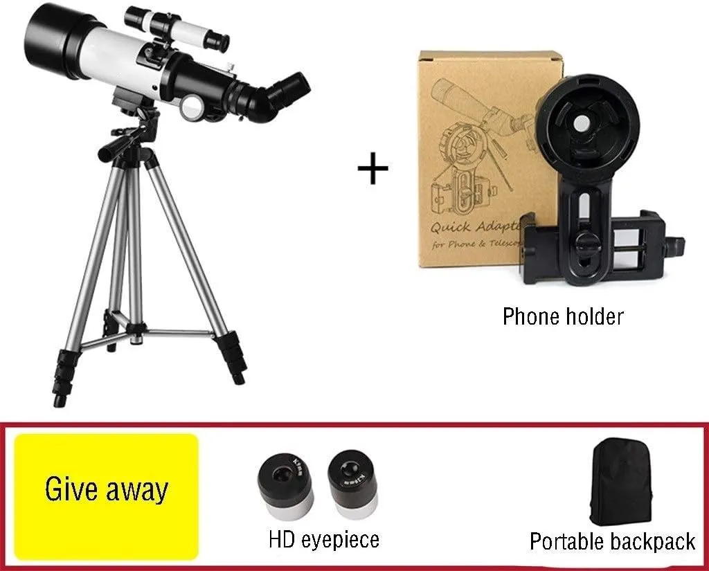 Kids Telescope, Telescopes For Astronomy Beginners,50-100mm Caliber Mount Astronomical Refracting Telescope For Kids,Travel Telescope With Tripod,Carry Bag And HD Eyepiece (Color : Package B) (Pa
