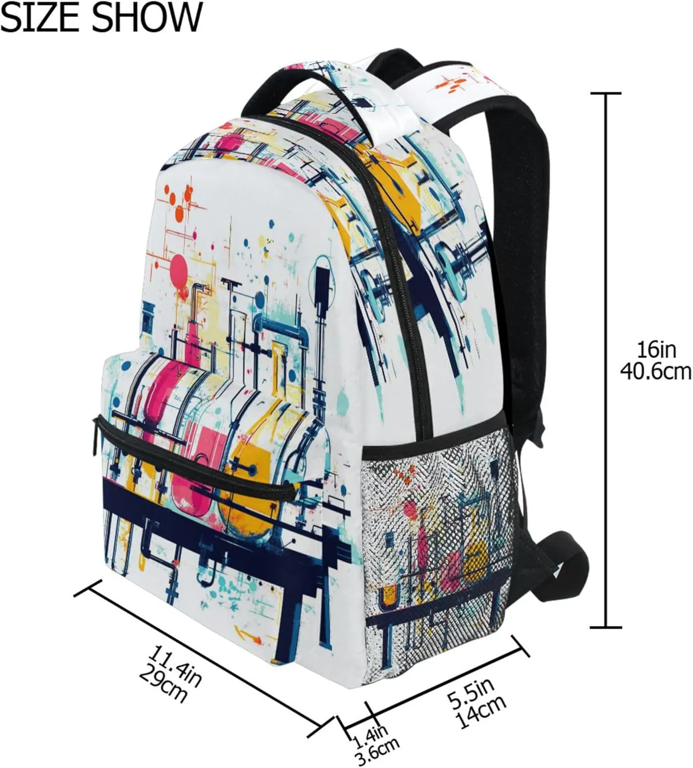KLL Day Backpack for Men Women Fashion College School Computer Bag with Chest Strap for Travel Trip Science Chemical Set
