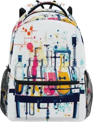 KLL Day Backpack for Men Women Fashion College School Computer Bag with Chest Strap for Travel Trip Science Chemical Set