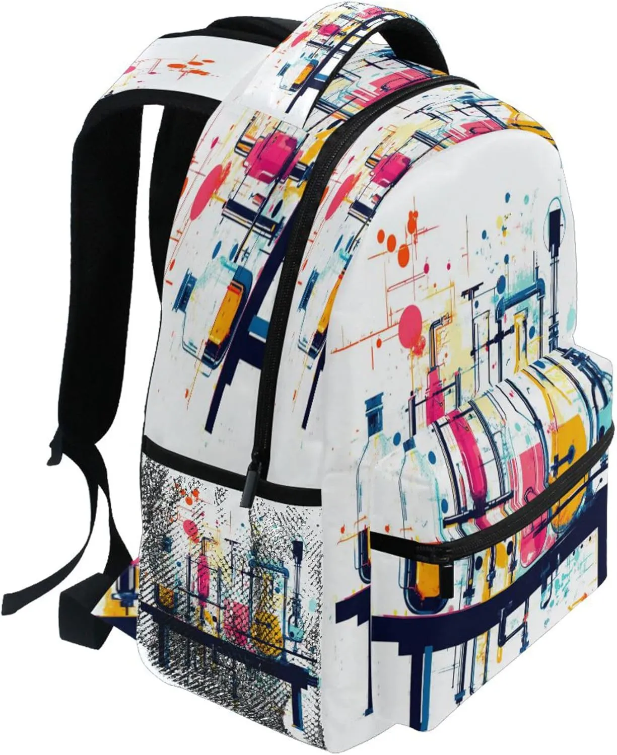 KLL Day Backpack for Men Women Fashion College School Computer Bag with Chest Strap for Travel Trip Science Chemical Set